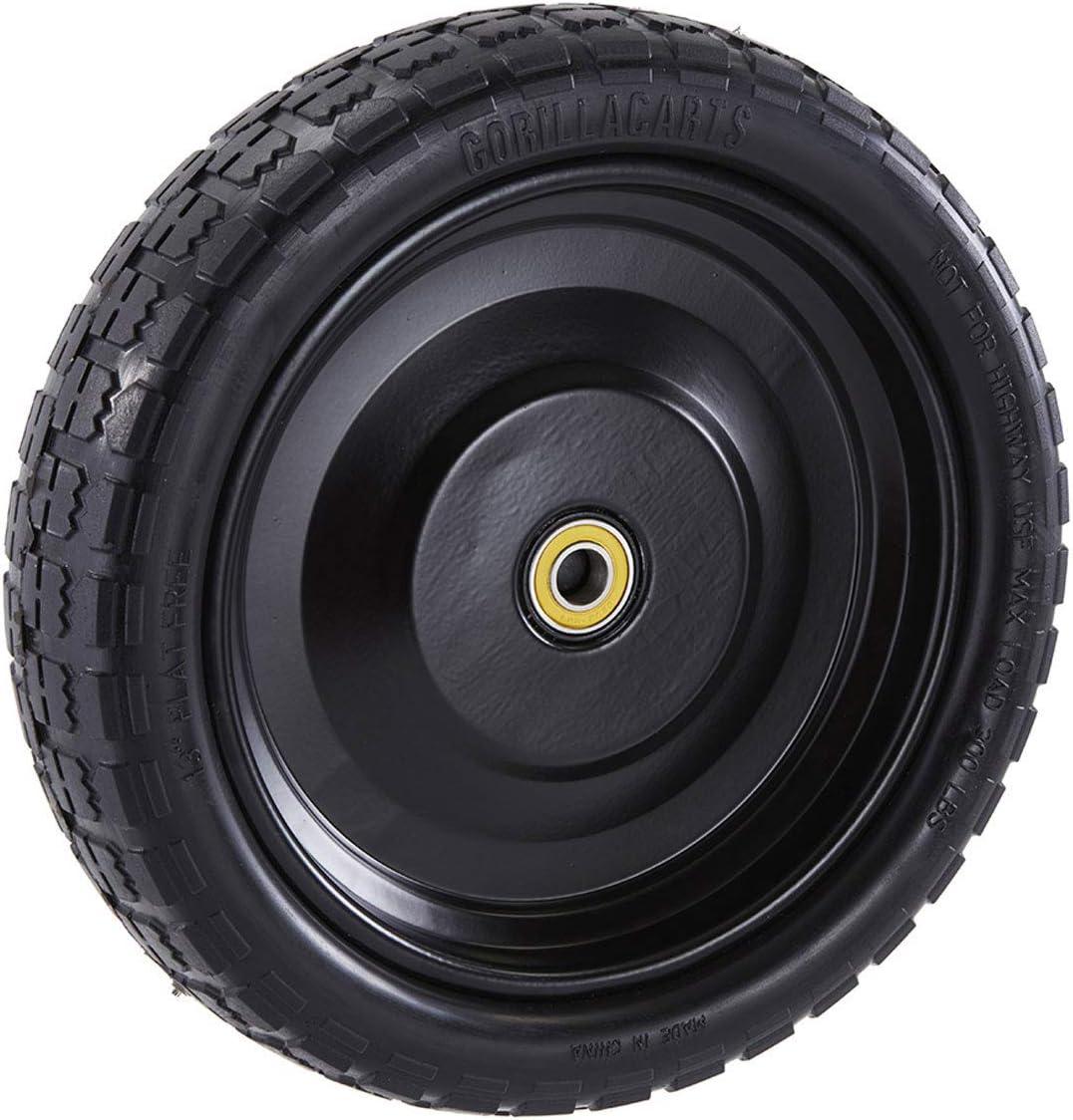imageGorilla Carts 2Pack 13 Inch NoFlat Replacement Tires 300 lb Capacity Each  Solid Polyurethane 216 Hub 58 Bore  Fits Lawn ampamp Garden Utility Wagon Hand Truck Air Compressor Pressure Washer4Pack