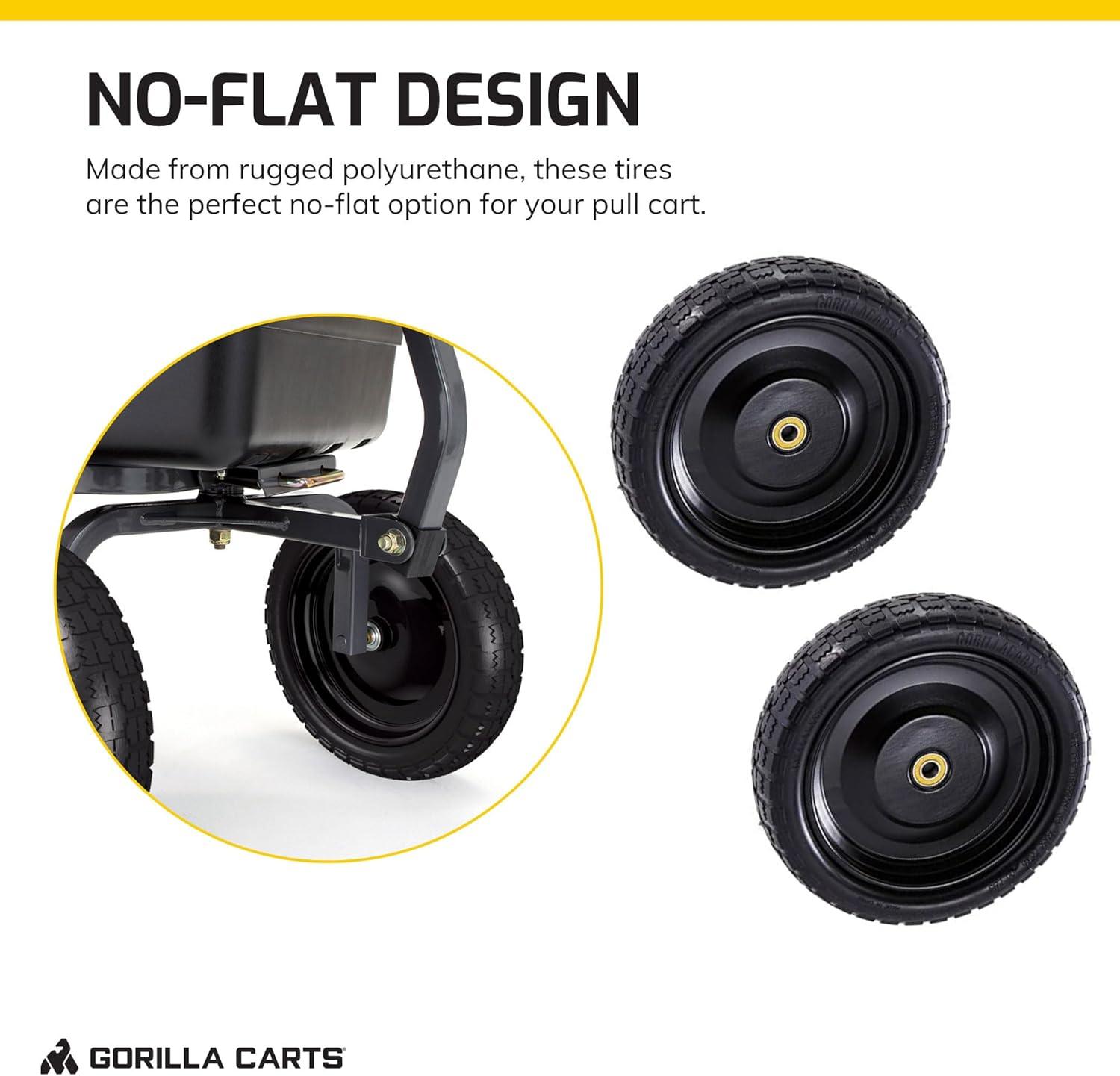 imageGorilla Carts 2Pack 13 Inch NoFlat Replacement Tires 300 lb Capacity Each  Solid Polyurethane 216 Hub 58 Bore  Fits Lawn ampamp Garden Utility Wagon Hand Truck Air Compressor Pressure Washer2Pack
