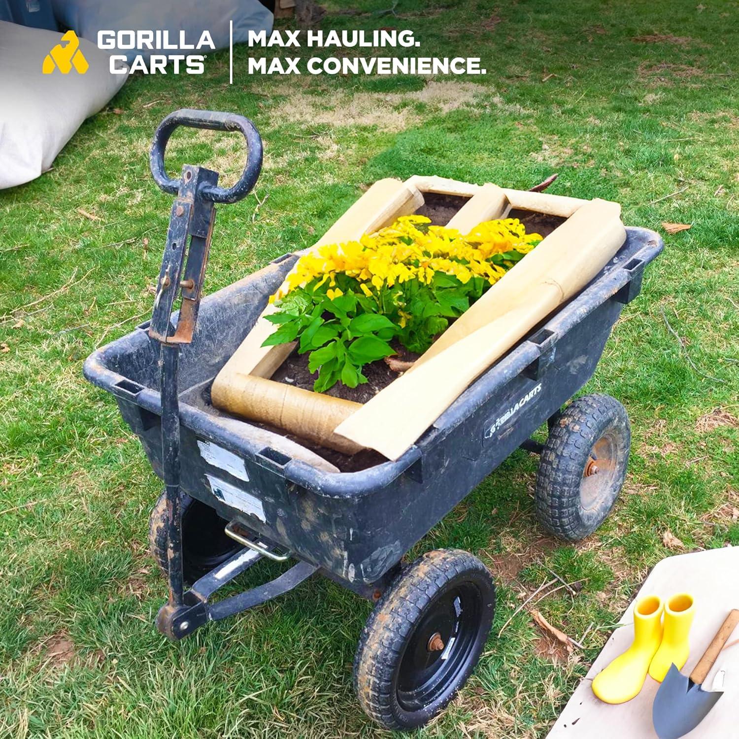 imageGorilla Carts 2Pack 13 Inch NoFlat Replacement Tires 300 lb Capacity Each  Solid Polyurethane 216 Hub 58 Bore  Fits Lawn ampamp Garden Utility Wagon Hand Truck Air Compressor Pressure Washer4Pack