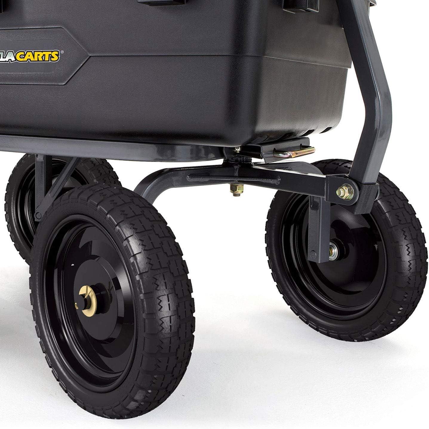 imageGorilla Carts 2Pack 13 Inch NoFlat Replacement Tires 300 lb Capacity Each  Solid Polyurethane 216 Hub 58 Bore  Fits Lawn ampamp Garden Utility Wagon Hand Truck Air Compressor Pressure Washer4Pack