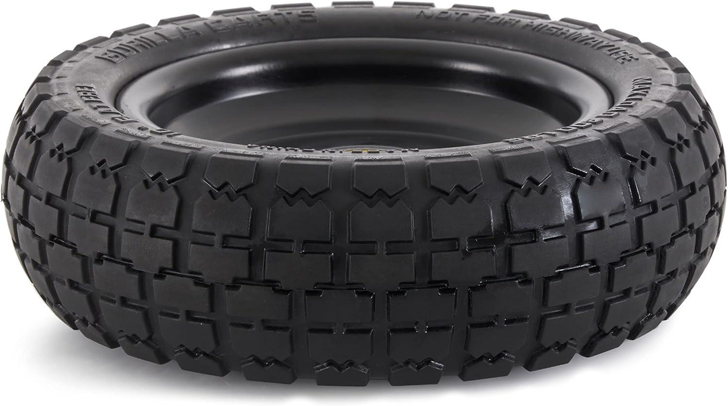 imageGorilla Carts 2Pack 13 Inch NoFlat Replacement Tires 300 lb Capacity Each  Solid Polyurethane 216 Hub 58 Bore  Fits Lawn ampamp Garden Utility Wagon Hand Truck Air Compressor Pressure Washer2Pack