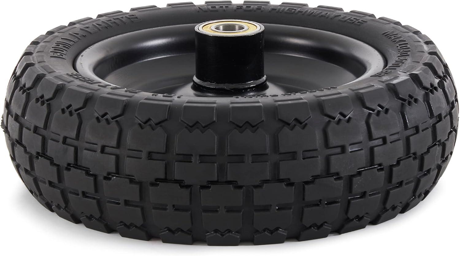 imageGorilla Carts 2Pack 13 Inch NoFlat Replacement Tires 300 lb Capacity Each  Solid Polyurethane 216 Hub 58 Bore  Fits Lawn ampamp Garden Utility Wagon Hand Truck Air Compressor Pressure Washer2Pack