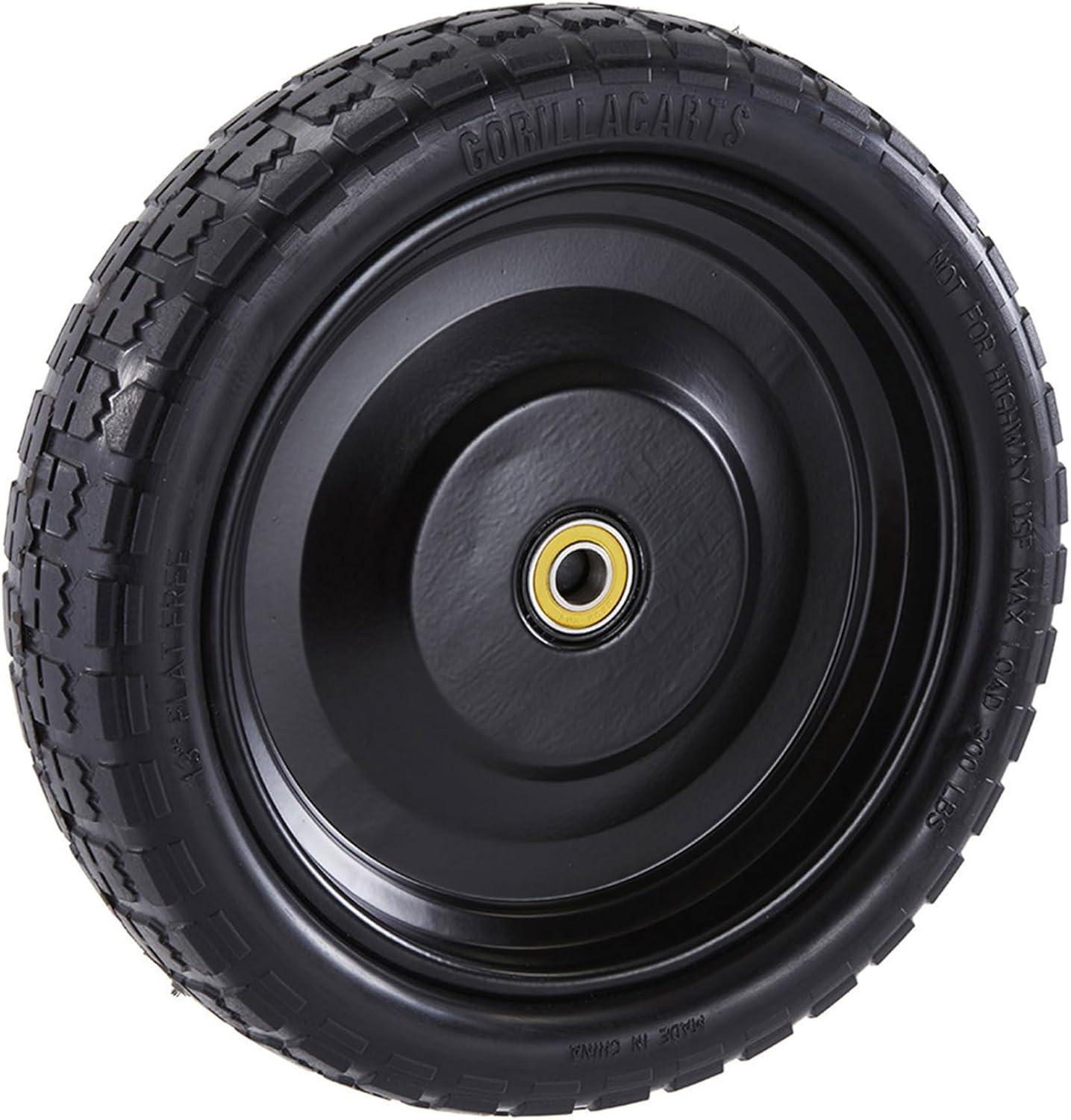 imageGorilla Carts 2Pack 13 Inch NoFlat Replacement Tires 300 lb Capacity Each  Solid Polyurethane 216 Hub 58 Bore  Fits Lawn ampamp Garden Utility Wagon Hand Truck Air Compressor Pressure Washer2Pack