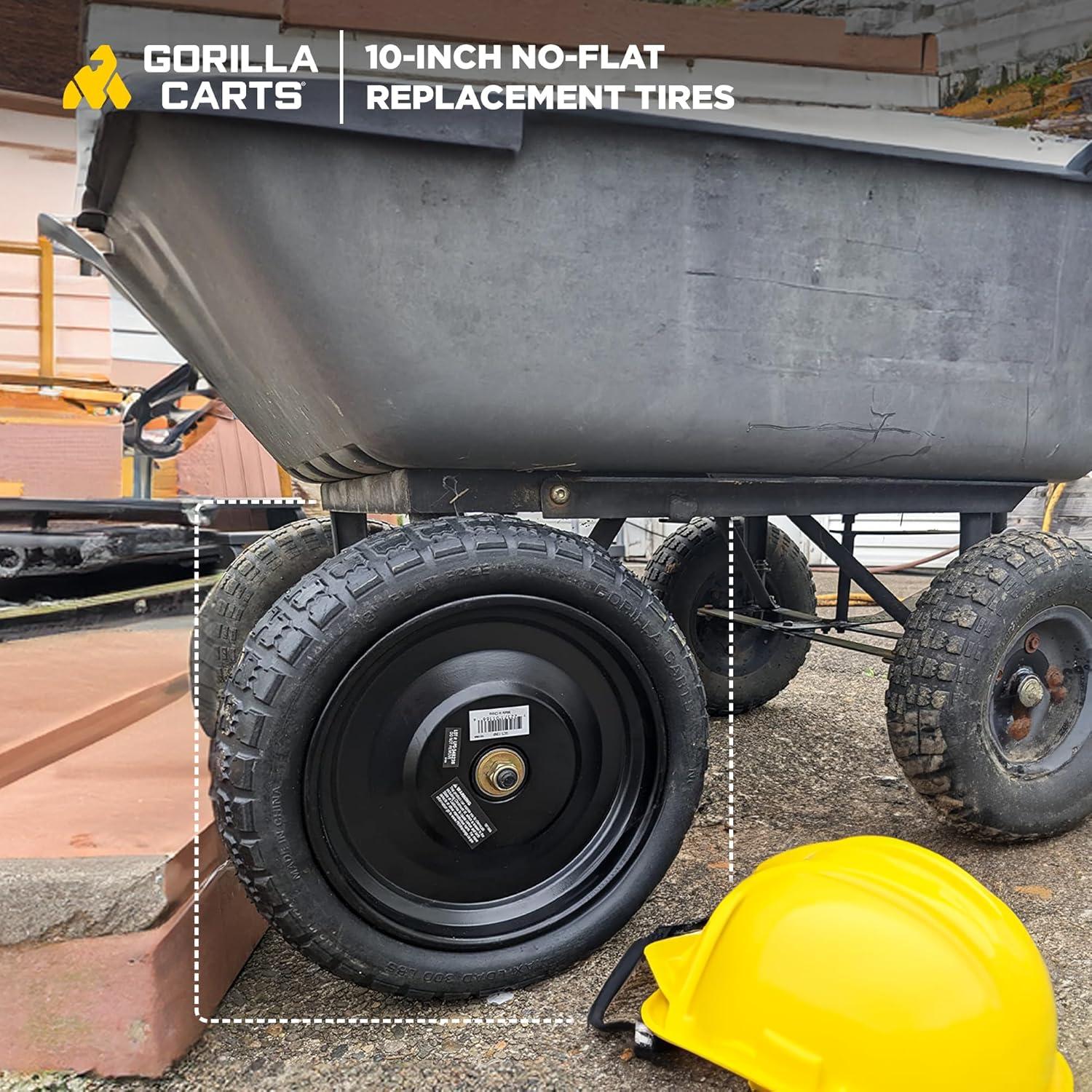 imageGorilla Carts 2Pack 13 Inch NoFlat Replacement Tires 300 lb Capacity Each  Solid Polyurethane 216 Hub 58 Bore  Fits Lawn ampamp Garden Utility Wagon Hand Truck Air Compressor Pressure Washer4Pack