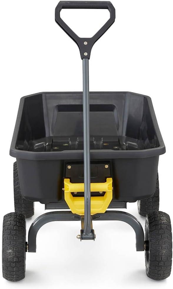 imageGorilla Carts HeavyDuty Dump Cart Patented QuickRelease Dumping Steel Frame 600 lb Capacity NoFlat 10Inch Tires Utility Wagon for Garden Yard Beach4Cubic Feet