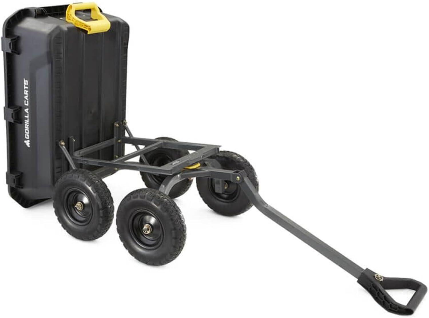 imageGorilla Carts HeavyDuty Dump Cart Patented QuickRelease Dumping Steel Frame 600 lb Capacity NoFlat 10Inch Tires Utility Wagon for Garden Yard Beach7Cubic Feet