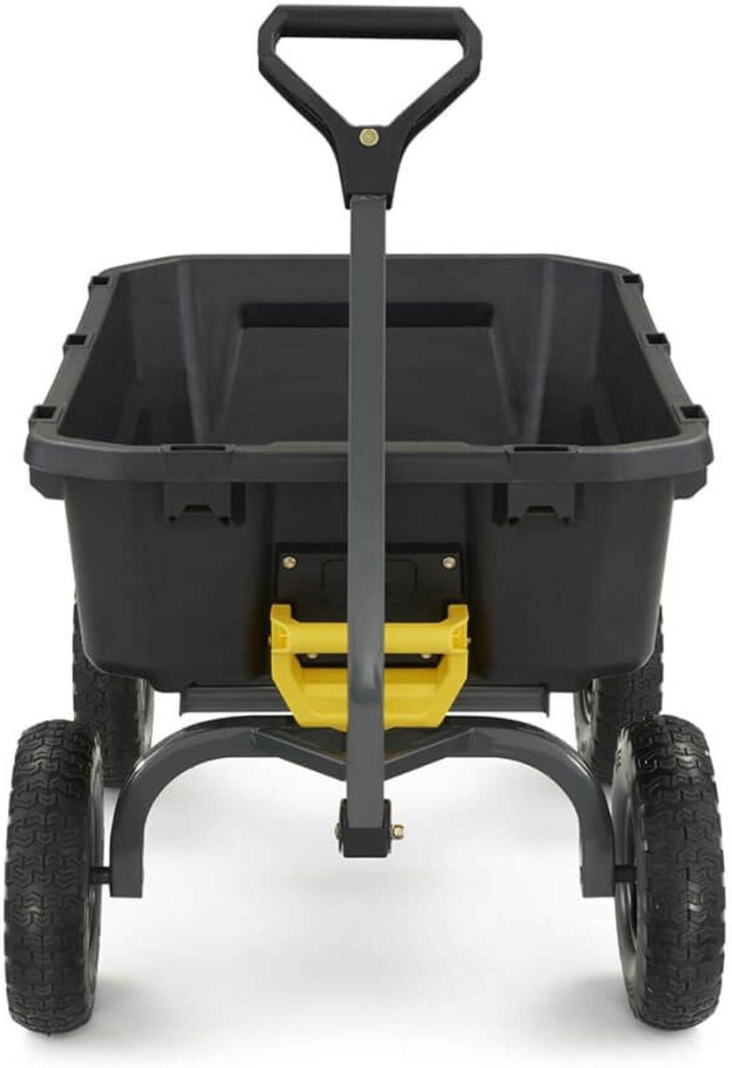 imageGorilla Carts HeavyDuty Dump Cart Patented QuickRelease Dumping Steel Frame 600 lb Capacity NoFlat 10Inch Tires Utility Wagon for Garden Yard Beach7Cubic Feet