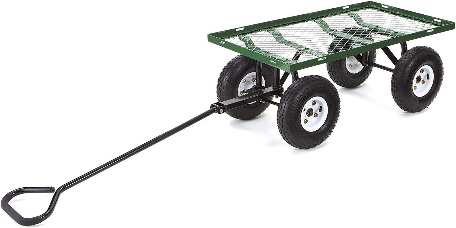 imageGorilla Carts Steel Utility Cart 9 Cu Ft Bed 1200 lb Load Capacity Black  Towable HeavyDuty Outdoor Hauling Wagon with Removable Side Panels for Yard Lawn Garden or LandscapingGreen