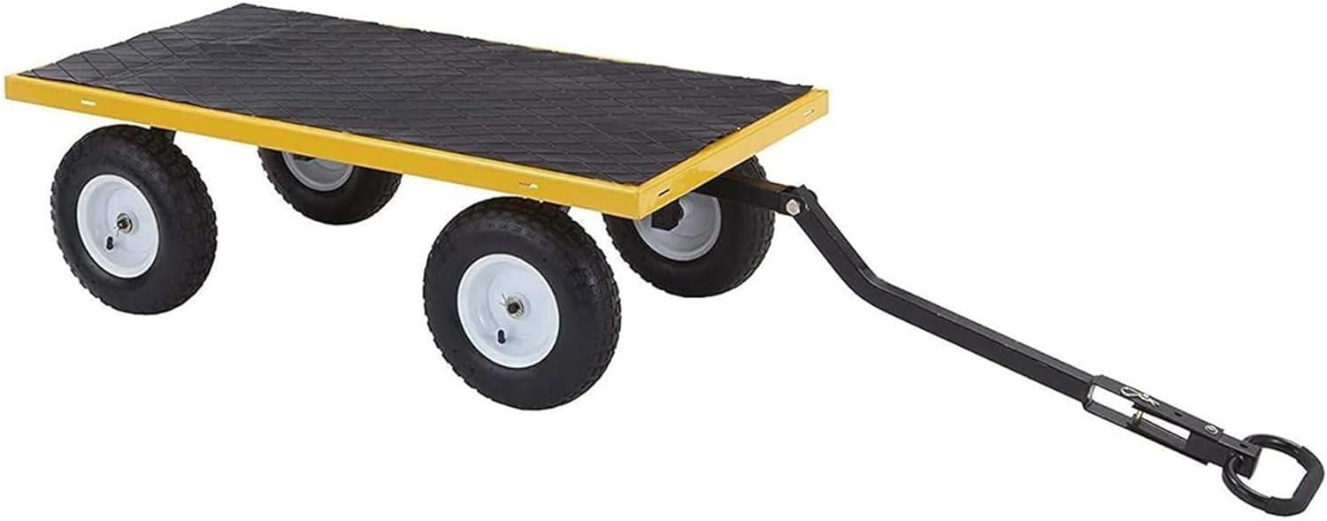imageGorilla Carts Steel Utility Cart 9 Cu Ft Bed 1200 lb Load Capacity Black  Towable HeavyDuty Outdoor Hauling Wagon with Removable Side Panels for Yard Lawn Garden or LandscapingYellow
