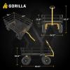 imageGorilla Carts GOR1400COM Steel Utility Garden Cart HeavyDuty Convertible 2in1 Handle and Removable Sides 12 cu ft 1400 lb Capacity BlackBlack