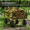 imageGorilla Carts GOR1400COM Steel Utility Garden Cart HeavyDuty Convertible 2in1 Handle and Removable Sides 12 cu ft 1400 lb Capacity BlackBlack