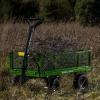 imageGorilla Carts GOR1400COM Steel Utility Garden Cart HeavyDuty Convertible 2in1 Handle and Removable Sides 12 cu ft 1400 lb Capacity BlackGreen No Flat Tires