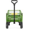 imageGorilla Carts GOR1400COM Steel Utility Garden Cart HeavyDuty Convertible 2in1 Handle and Removable Sides 12 cu ft 1400 lb Capacity BlackGreen No Flat Tires