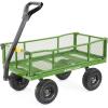 imageGorilla Carts GOR1400COM Steel Utility Garden Cart HeavyDuty Convertible 2in1 Handle and Removable Sides 12 cu ft 1400 lb Capacity BlackGreen No Flat Tires