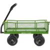imageGorilla Carts GOR1400COM Steel Utility Garden Cart HeavyDuty Convertible 2in1 Handle and Removable Sides 12 cu ft 1400 lb Capacity BlackGreen No Flat Tires
