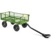 imageGorilla Carts GOR1400COM Steel Utility Garden Cart HeavyDuty Convertible 2in1 Handle and Removable Sides 12 cu ft 1400 lb Capacity BlackGreen No Flat Tires