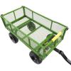 imageGorilla Carts GOR1400COM Steel Utility Garden Cart HeavyDuty Convertible 2in1 Handle and Removable Sides 12 cu ft 1400 lb Capacity BlackGreen No Flat Tires
