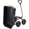 imageGorilla Carts HeavyDuty Dump Cart Patented QuickRelease Dumping Steel Frame 600 lb Capacity NoFlat 10Inch Tires Utility Wagon for Garden Yard Beach4Cubic Feet