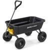 imageGorilla Carts HeavyDuty Dump Cart Patented QuickRelease Dumping Steel Frame 600 lb Capacity NoFlat 10Inch Tires Utility Wagon for Garden Yard Beach4Cubic Feet