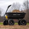 imageGorilla Carts HeavyDuty Dump Cart Patented QuickRelease Dumping Steel Frame 600 lb Capacity NoFlat 10Inch Tires Utility Wagon for Garden Yard Beach7Cubic Feet