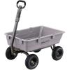 imageGorilla Carts Poly Garden Dump Cart 4 Cu Ft Tub 600 lb Haul Capacity Green  HeavyDuty Utility Wagon with QuickRelease Dumping ampamp Pneumatic Tires for Yard Landscaping and Gardening5Cubic Feet