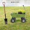 imageGorilla Carts Poly Garden Dump Cart 4 Cu Ft Tub 600 lb Haul Capacity Green  HeavyDuty Utility Wagon with QuickRelease Dumping ampamp Pneumatic Tires for Yard Landscaping and Gardening4Cubic Feet