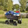 imageGorilla Carts Poly Garden Dump Cart 4 Cu Ft Tub 600 lb Haul Capacity Green  HeavyDuty Utility Wagon with QuickRelease Dumping ampamp Pneumatic Tires for Yard Landscaping and Gardening6Cubic Feet