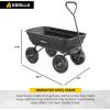 imageGorilla Carts Poly Garden Dump Cart 4 Cu Ft Tub 600 lb Haul Capacity Green  HeavyDuty Utility Wagon with QuickRelease Dumping ampamp Pneumatic Tires for Yard Landscaping and Gardening4Cubic Feet