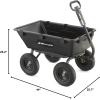 imageGorilla Carts Poly Garden Dump Cart 4 Cu Ft Tub 600 lb Haul Capacity Green  HeavyDuty Utility Wagon with QuickRelease Dumping ampamp Pneumatic Tires for Yard Landscaping and Gardening6Cubic Feet