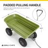 imageGorilla Carts Poly Garden Dump Cart 4 Cu Ft Tub 600 lb Haul Capacity Green  HeavyDuty Utility Wagon with QuickRelease Dumping ampamp Pneumatic Tires for Yard Landscaping and Gardening4Cubic Feet