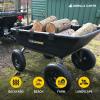 imageGorilla Carts Poly Garden Dump Cart 4 Cu Ft Tub 600 lb Haul Capacity Green  HeavyDuty Utility Wagon with QuickRelease Dumping ampamp Pneumatic Tires for Yard Landscaping and Gardening10Cubic Feet