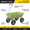 imageGorilla Carts Poly Garden Dump Cart 4 Cu Ft Tub 600 lb Haul Capacity Green  HeavyDuty Utility Wagon with QuickRelease Dumping ampamp Pneumatic Tires for Yard Landscaping and Gardening4Cubic Feet