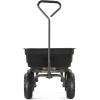 imageGorilla Carts Poly Garden Dump Cart 4 Cu Ft Tub 600 lb Haul Capacity Green  HeavyDuty Utility Wagon with QuickRelease Dumping ampamp Pneumatic Tires for Yard Landscaping and Gardening4Cubic Feet