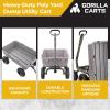 imageGorilla Carts Poly Garden Dump Cart 4 Cu Ft Tub 600 lb Haul Capacity Green  HeavyDuty Utility Wagon with QuickRelease Dumping ampamp Pneumatic Tires for Yard Landscaping and Gardening5Cubic Feet