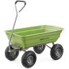 imageGorilla Carts Poly Garden Dump Cart 4 Cu Ft Tub 600 lb Haul Capacity Green  HeavyDuty Utility Wagon with QuickRelease Dumping ampamp Pneumatic Tires for Yard Landscaping and Gardening4Cubic Feet
