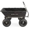 imageGorilla Carts Poly Garden Dump Cart 4 Cu Ft Tub 600 lb Haul Capacity Green  HeavyDuty Utility Wagon with QuickRelease Dumping ampamp Pneumatic Tires for Yard Landscaping and Gardening10Cubic Feet