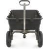 imageGorilla Carts Poly Garden Dump Cart 4 Cu Ft Tub 600 lb Haul Capacity Green  HeavyDuty Utility Wagon with QuickRelease Dumping ampamp Pneumatic Tires for Yard Landscaping and Gardening10Cubic Feet