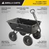 imageGorilla Carts Poly Garden Dump Cart 4 Cu Ft Tub 600 lb Haul Capacity Green  HeavyDuty Utility Wagon with QuickRelease Dumping ampamp Pneumatic Tires for Yard Landscaping and Gardening6Cubic Feet