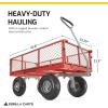 imageGorilla Carts Steel Utility Cart 9 Cu Ft Bed 1200 lb Load Capacity Black  Towable HeavyDuty Outdoor Hauling Wagon with Removable Side Panels for Yard Lawn Garden or LandscapingRed