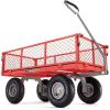 imageGorilla Carts Steel Utility Cart 9 Cu Ft Bed 1200 lb Load Capacity Black  Towable HeavyDuty Outdoor Hauling Wagon with Removable Side Panels for Yard Lawn Garden or LandscapingRed