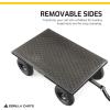imageGorilla Carts Steel Utility Cart 9 Cu Ft Bed 1200 lb Load Capacity Black  Towable HeavyDuty Outdoor Hauling Wagon with Removable Side Panels for Yard Lawn Garden or LandscapingBlack