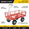 imageGorilla Carts Steel Utility Cart 9 Cu Ft Bed 1200 lb Load Capacity Black  Towable HeavyDuty Outdoor Hauling Wagon with Removable Side Panels for Yard Lawn Garden or LandscapingRed