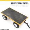 imageGorilla Carts Steel Utility Cart 9 Cu Ft Bed 1200 lb Load Capacity Black  Towable HeavyDuty Outdoor Hauling Wagon with Removable Side Panels for Yard Lawn Garden or LandscapingYellow