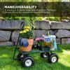imageGorilla Carts Steel Utility Cart 9 Cu Ft Bed 1200 lb Load Capacity Black  Towable HeavyDuty Outdoor Hauling Wagon with Removable Side Panels for Yard Lawn Garden or LandscapingGreen
