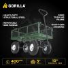 imageGorilla Carts Steel Utility Cart 9 Cu Ft Bed 1200 lb Load Capacity Black  Towable HeavyDuty Outdoor Hauling Wagon with Removable Side Panels for Yard Lawn Garden or LandscapingGreen