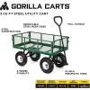 imageGorilla Carts Steel Utility Cart 9 Cu Ft Bed 1200 lb Load Capacity Black  Towable HeavyDuty Outdoor Hauling Wagon with Removable Side Panels for Yard Lawn Garden or LandscapingGreen