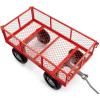 imageGorilla Carts Steel Utility Cart 9 Cu Ft Bed 1200 lb Load Capacity Black  Towable HeavyDuty Outdoor Hauling Wagon with Removable Side Panels for Yard Lawn Garden or LandscapingRed