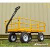imageGorilla Carts Steel Utility Cart 9 Cu Ft Bed 1200 lb Load Capacity Black  Towable HeavyDuty Outdoor Hauling Wagon with Removable Side Panels for Yard Lawn Garden or LandscapingYellow