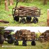 imageGorilla Carts Steel Utility Cart 9 Cu Ft Bed 1200 lb Load Capacity Black  Towable HeavyDuty Outdoor Hauling Wagon with Removable Side Panels for Yard Lawn Garden or LandscapingBlack