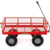 imageGorilla Carts Steel Utility Cart 9 Cu Ft Bed 1200 lb Load Capacity Black  Towable HeavyDuty Outdoor Hauling Wagon with Removable Side Panels for Yard Lawn Garden or LandscapingRed